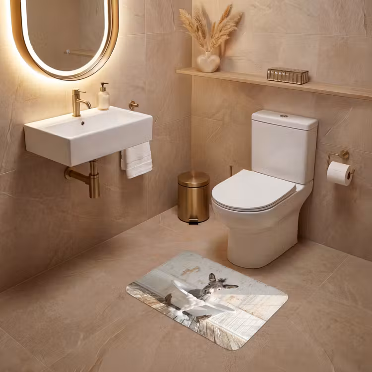 WC Mat - Ezel - Dieren - Badkuip - Schuim — 4