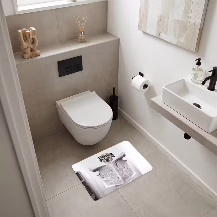 WC Mat - Hond - Krant - Toilet - Zwart wit - Dieren — 6