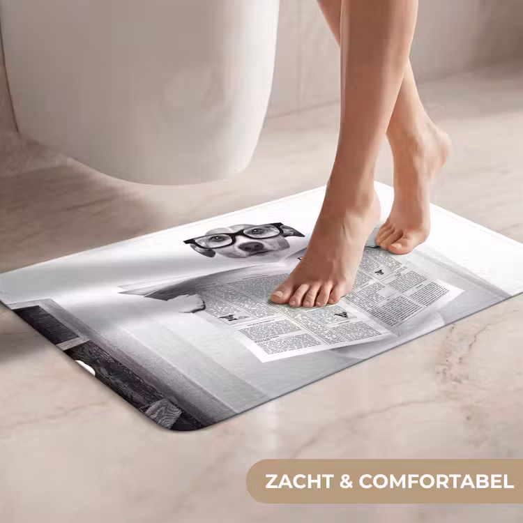 WC Mat - Hond - Krant - Toilet - Zwart wit - Dieren — 7