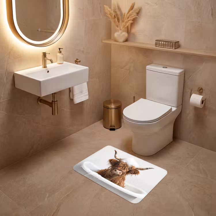 WC Mat - Schotse Hooglander - Bad - Koe - Dieren - Schuim — 4