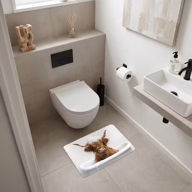 WC Mat - Schotse Hooglander - Bad - Koe - Dieren - Schuim — 6