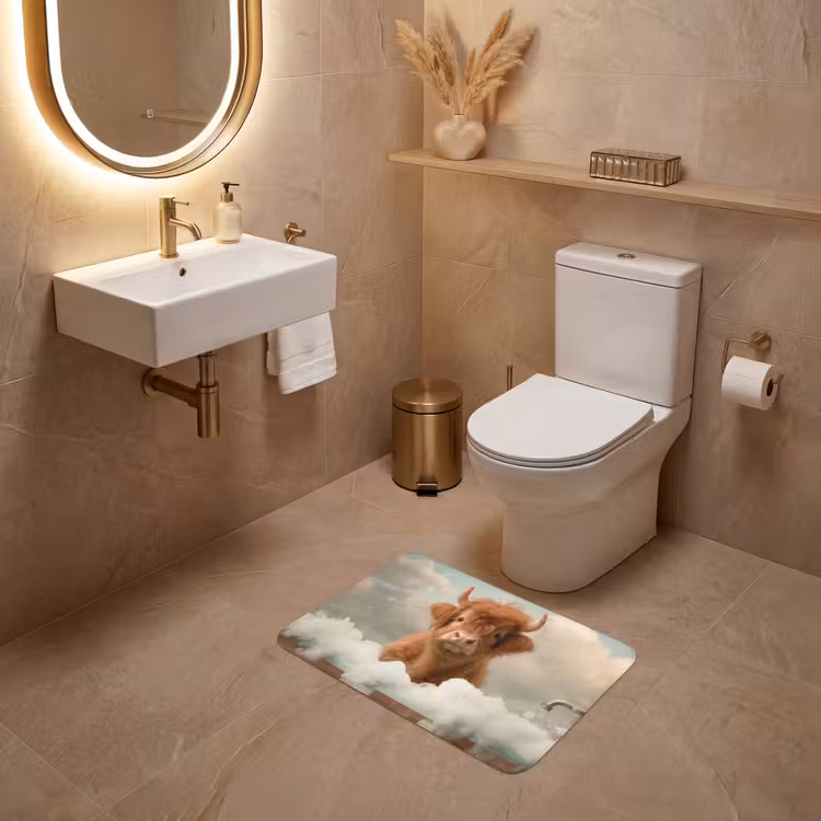 WC Mat - Schotse hooglander - Bad - Schuim - Koe — 4