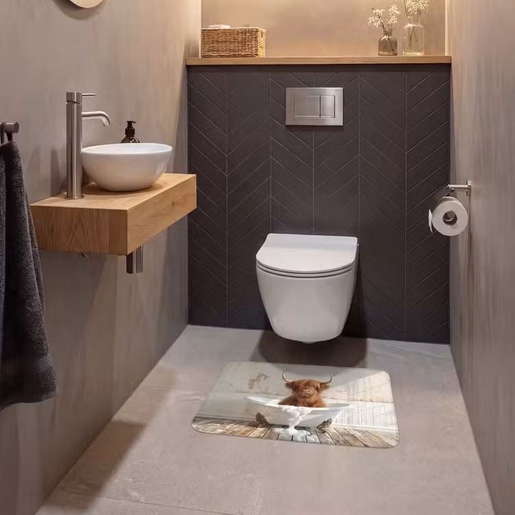 WC Mat - Schotse hooglander - Badkuip - Vintage - Koe — 2