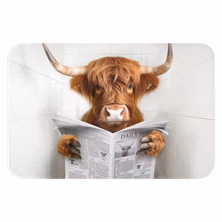 WC Mat - Schotse Hooglander - Dier - Krant - Toilet — 1