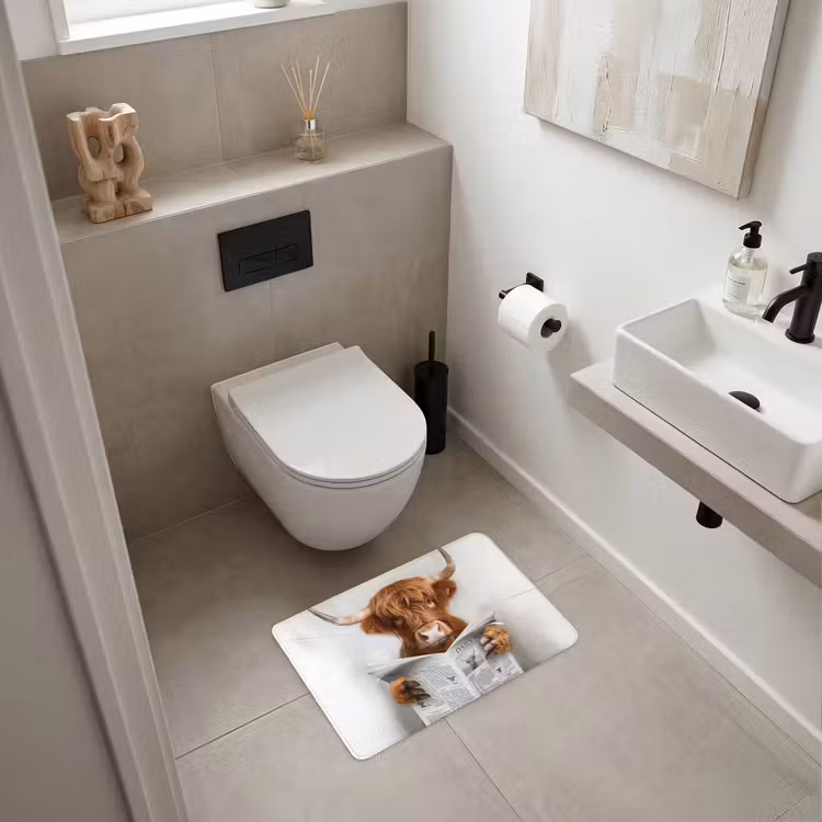 WC Mat - Schotse Hooglander - Dier - Krant - Toilet — 6