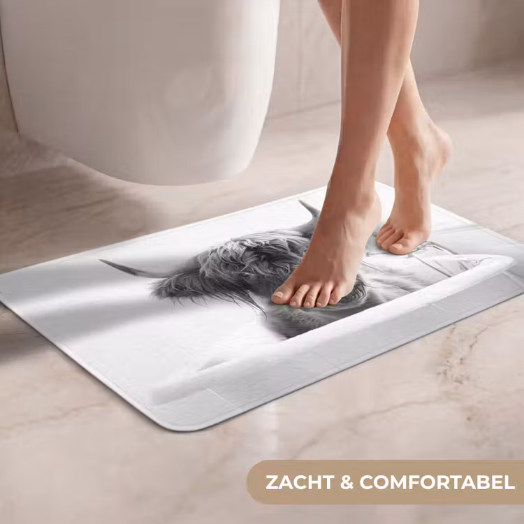 WC Mat - Schotse Hooglander - Koe - Bad - Zwart wit — 7
