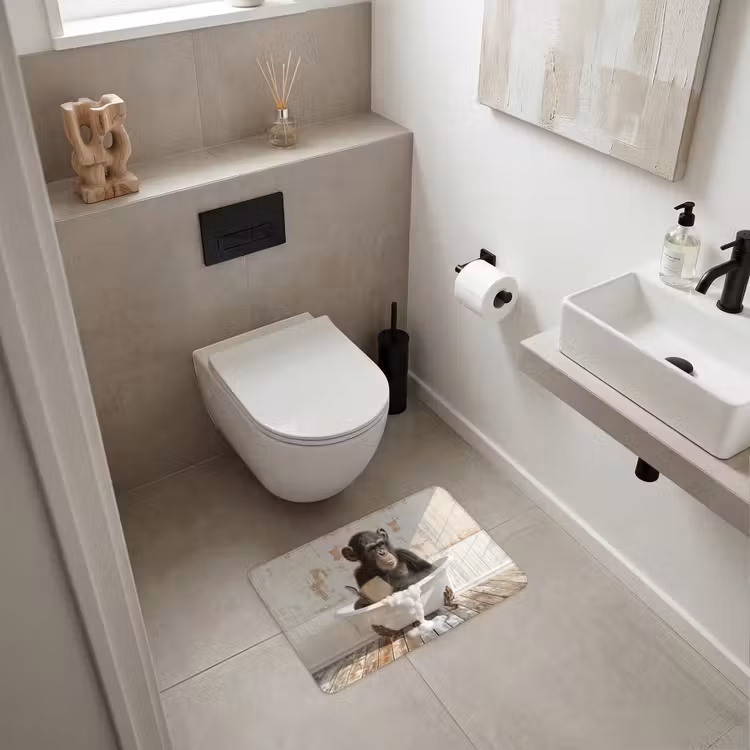 WC Mat - Vintage - Aap - Badkuip - Schuim - Dier — 6