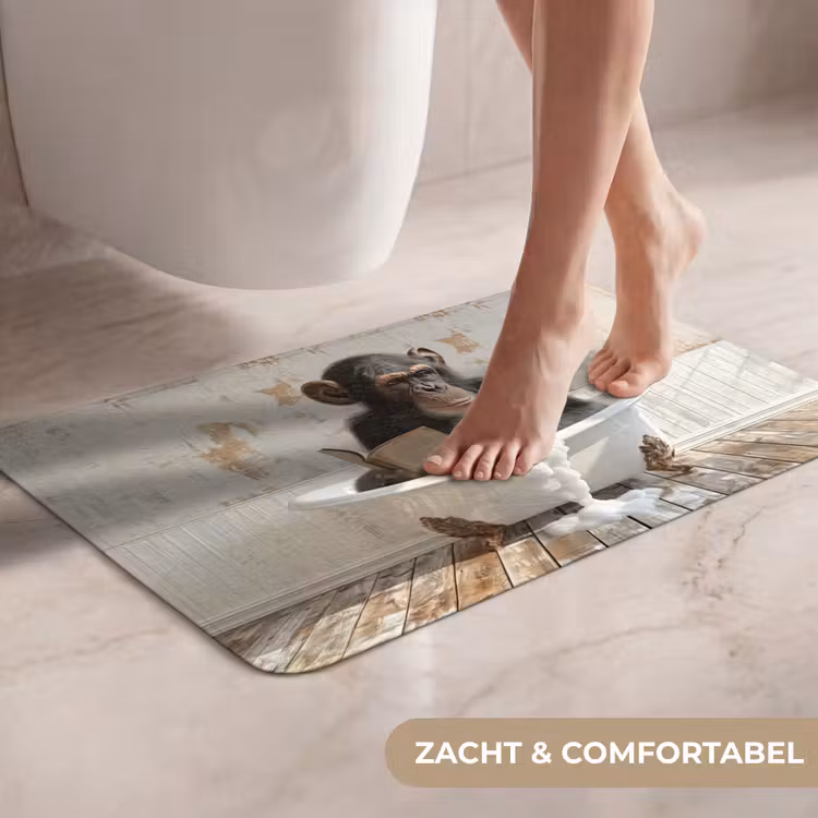 WC Mat - Vintage - Aap - Badkuip - Schuim - Dier — 7