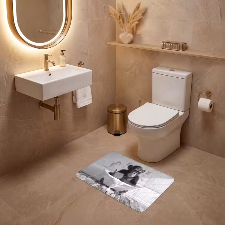 WC Mat - Vintage - Aap - Badkuip - Schuim - Dier — 4