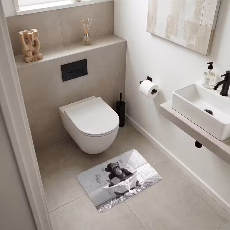 WC Mat - Vintage - Aap - Badkuip - Schuim - Dier — 6