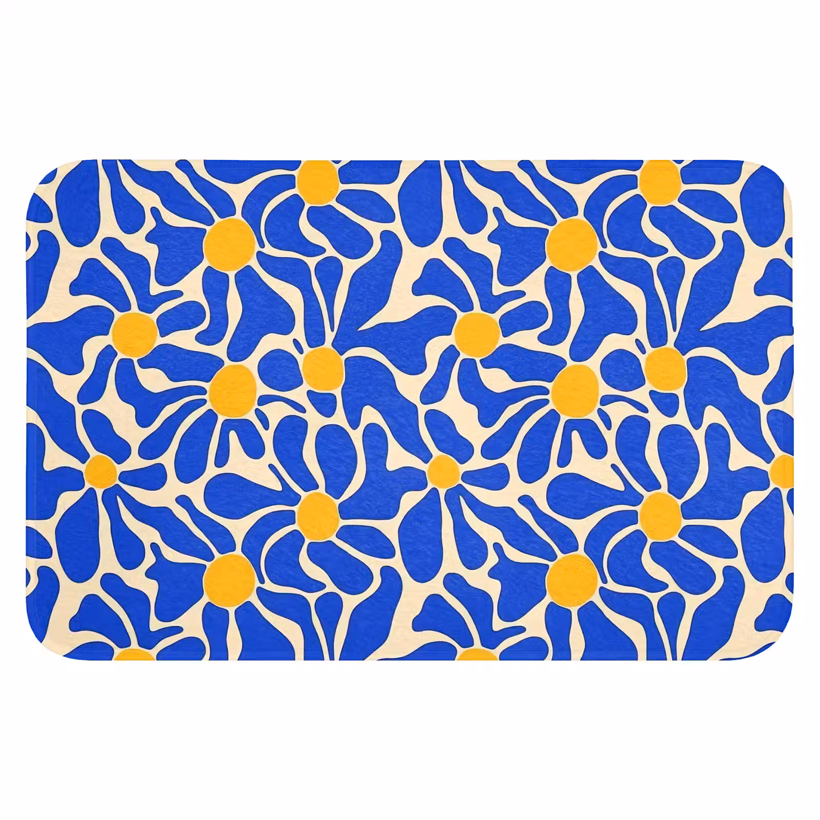 WC Mat - Abstract - Bloem - Blauw — 1