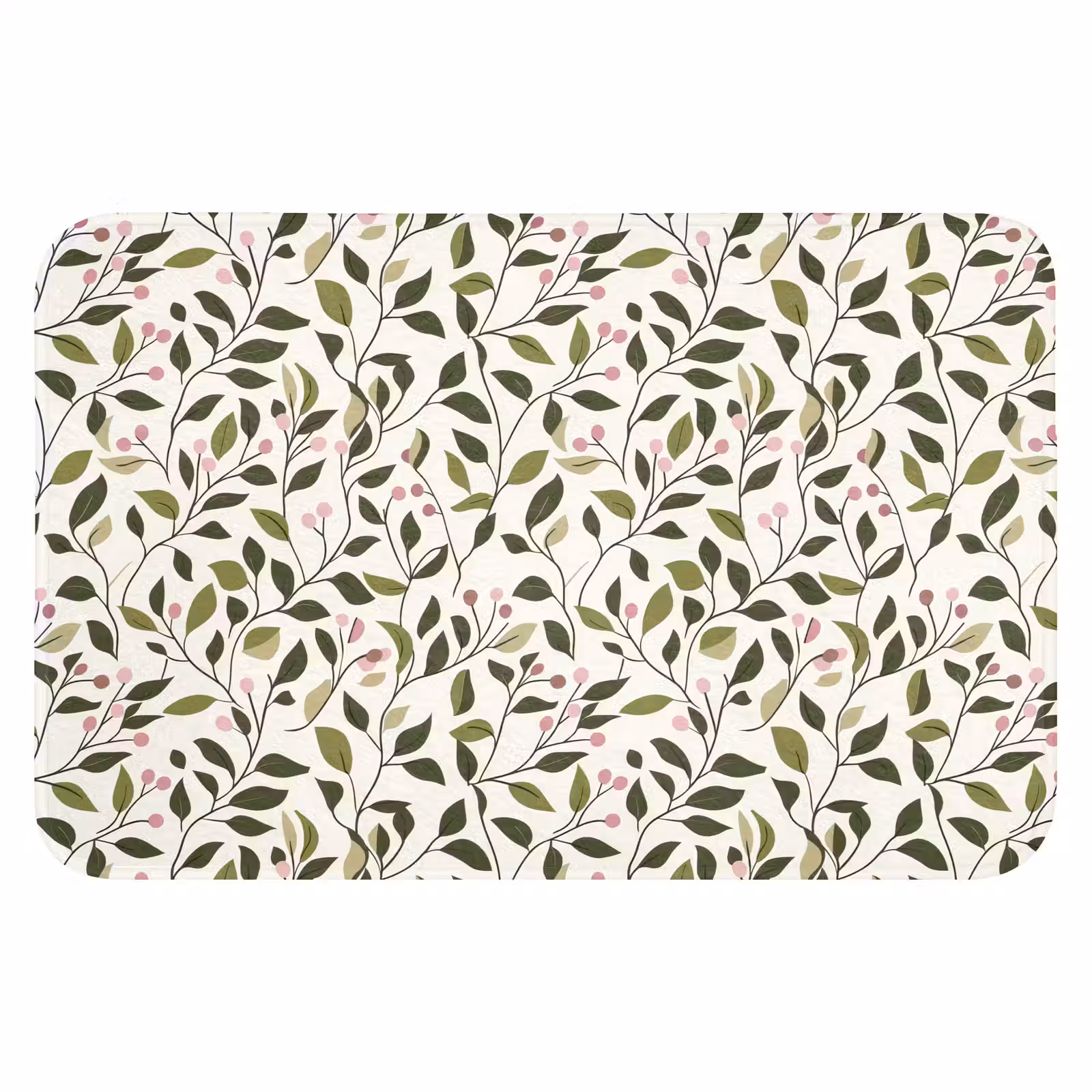 WC Mat - Bladeren - Bessen - Roze — 1