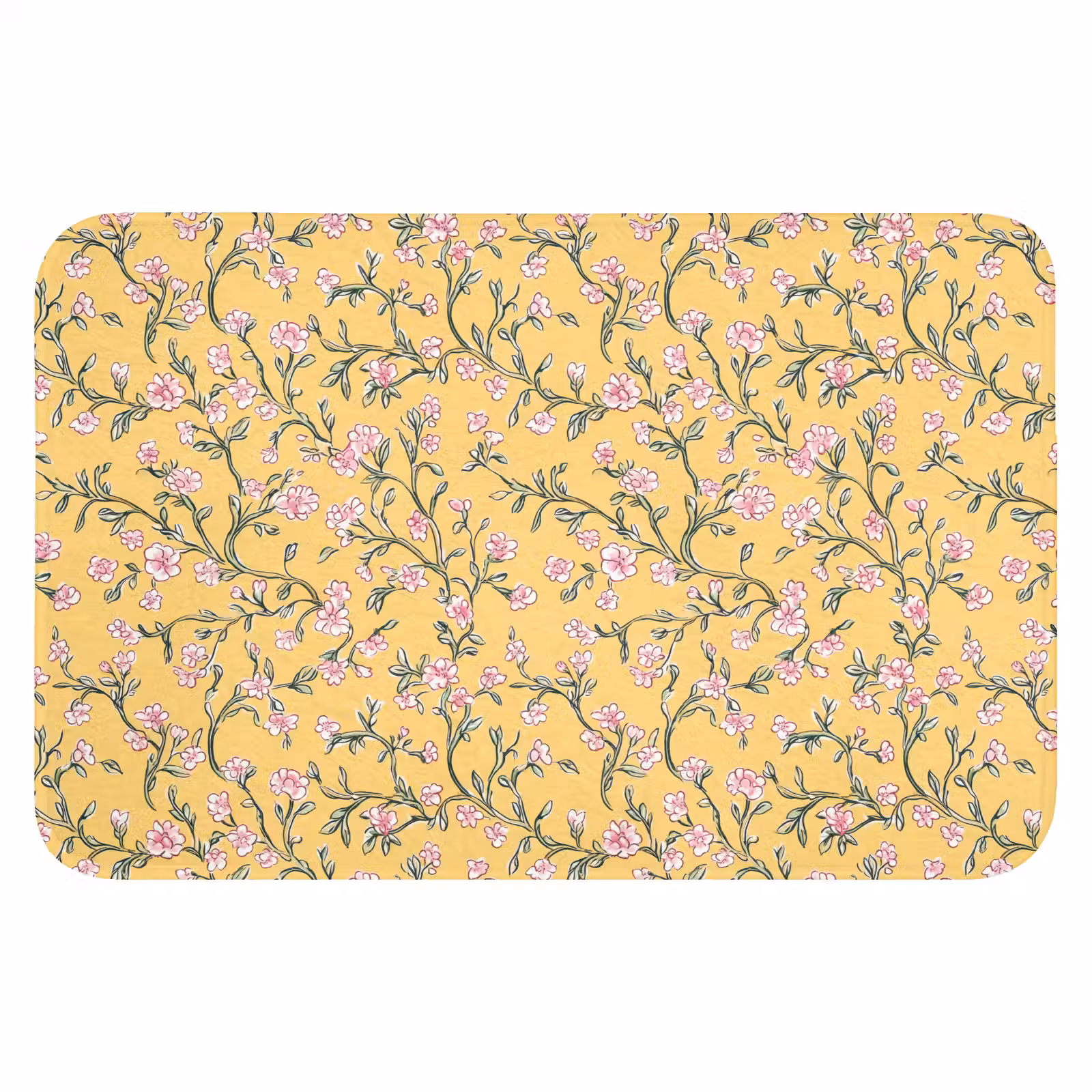 WC Mat - Bloemen - Motief - Geel — 1