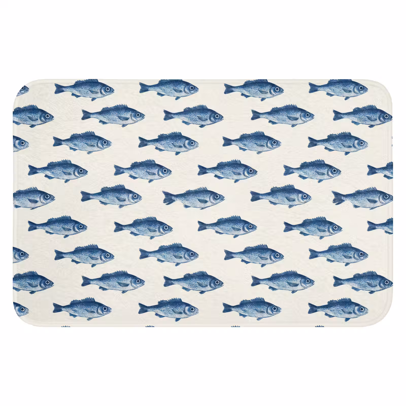 WC Mat - Vis - Patroon - Blauw — 1