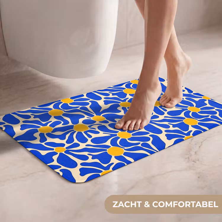 WC Mat - Abstract - Bloem - Blauw — 7