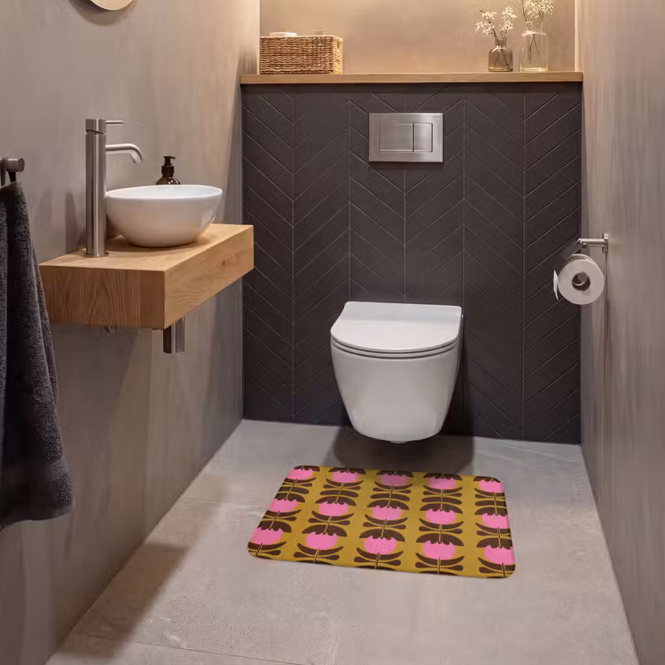 WC Mat - Abstract - Bloemen - Roze — 2