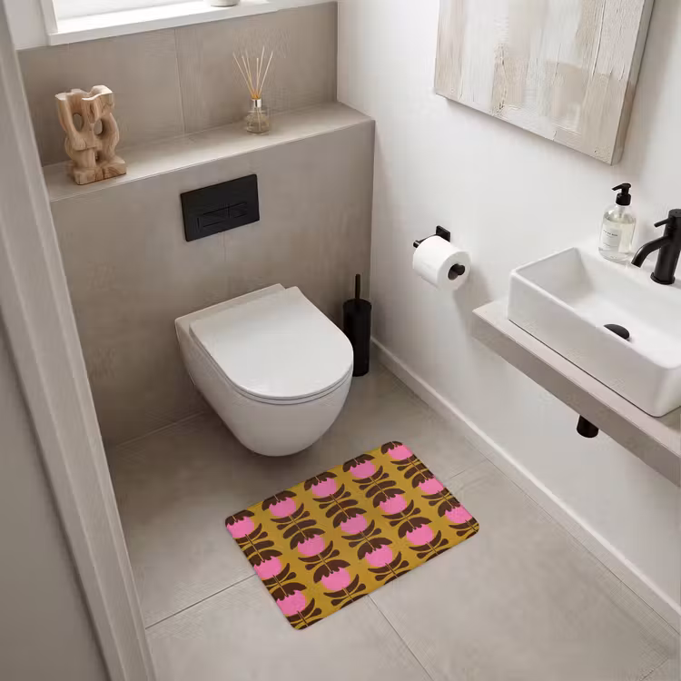 WC Mat - Abstract - Bloemen - Roze — 6