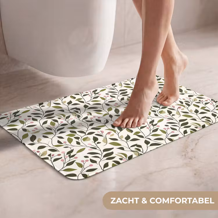 WC Mat - Bladeren - Bessen - Roze — 7