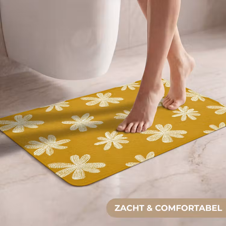 WC Mat - Bloem - Speels - Okergeel — 7