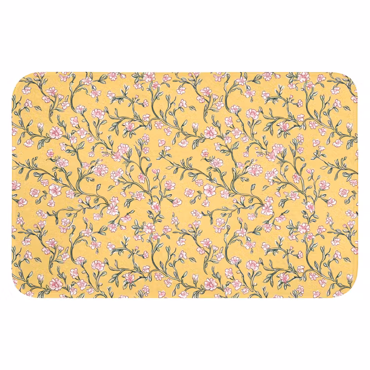 WC Mat - Bloemen - Motief - Geel — 1