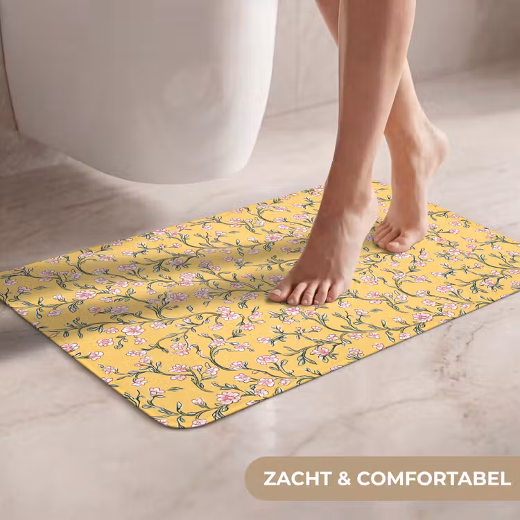 WC Mat - Bloemen - Motief - Geel — 7