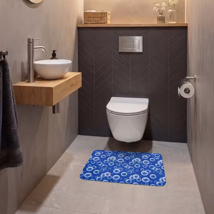 WC Mat - Bubbels - Patroon - Blauw — 2
