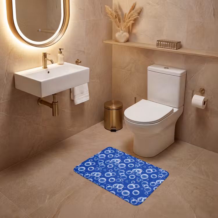 WC Mat - Bubbels - Patroon - Blauw — 4