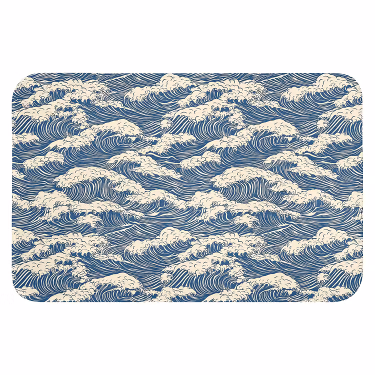 WC Mat - Golven - Klassiek - Blauw — 1