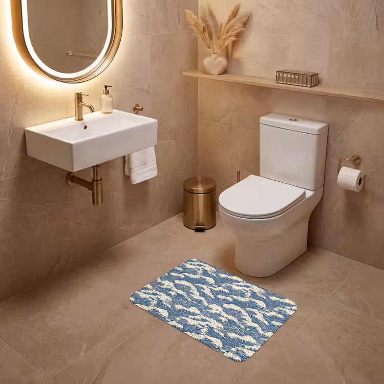 WC Mat - Golven - Klassiek - Blauw — 4