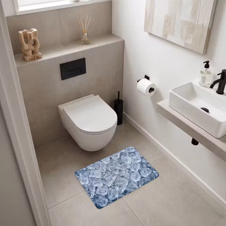 WC Mat - Ijsblokjes - Water - Blauw — 6