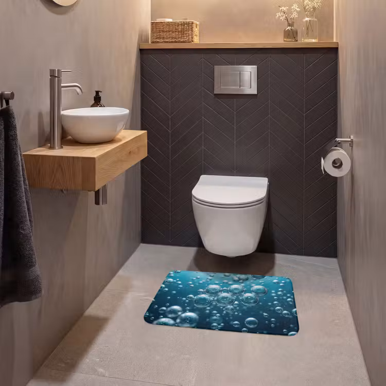 WC Mat - Luchtbellen - Dynamisch - Blauw — 2