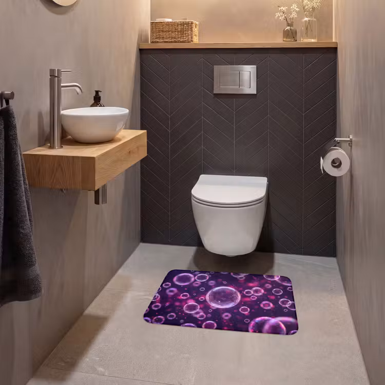 WC Mat - Paars - Bubbels - Schuim — 2