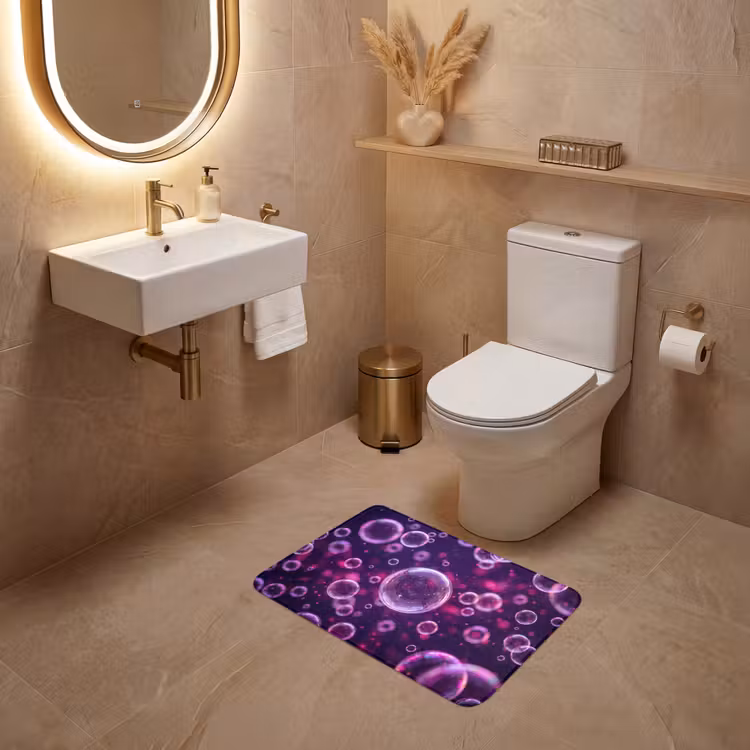 WC Mat - Paars - Bubbels - Schuim — 4