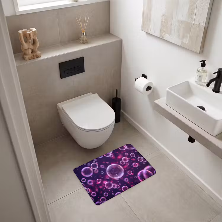 WC Mat - Paars - Bubbels - Schuim — 6