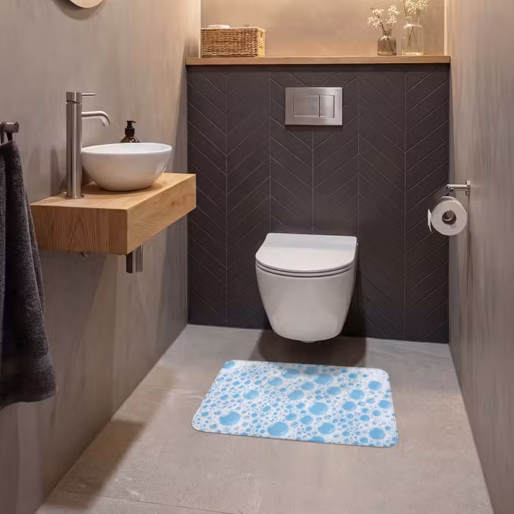 WC Mat - Schuim - Bubbels - Blauw — 2