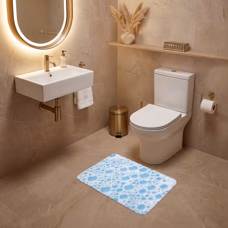 WC Mat - Schuim - Bubbels - Blauw — 4