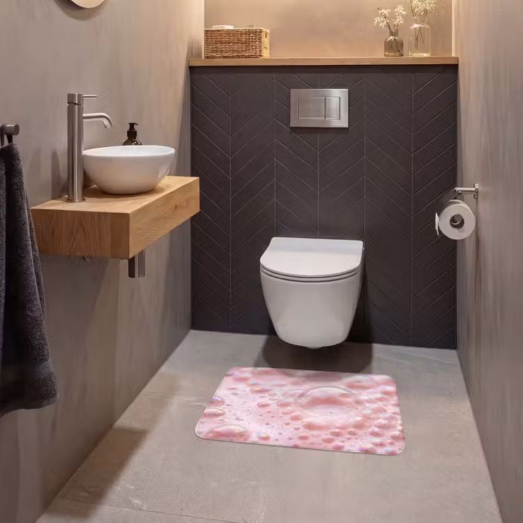 WC Mat - Schuim - Structuur - Roze — 2