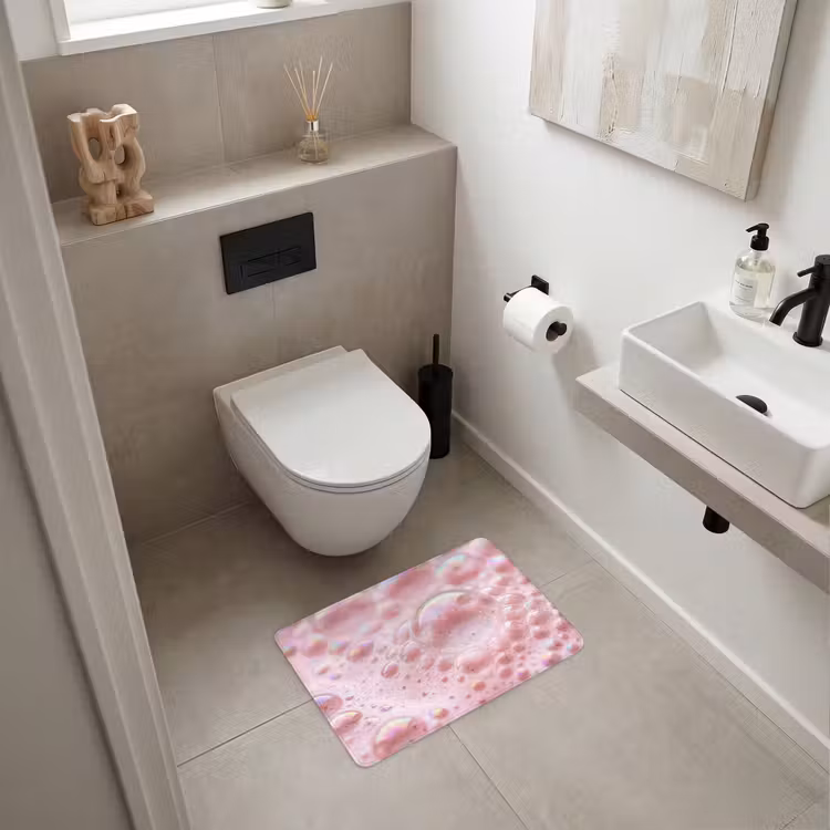 WC Mat - Schuim - Structuur - Roze — 6