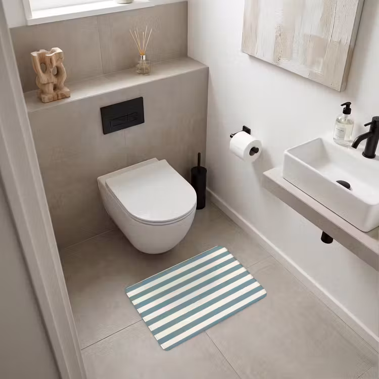 WC Mat - Strepen - Modern - Blauw — 6