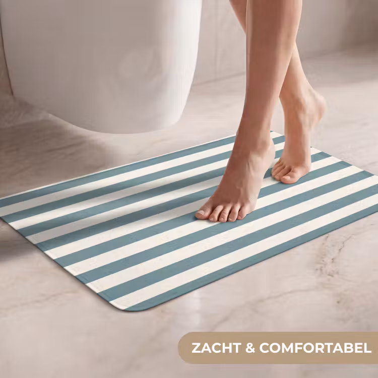 WC Mat - Strepen - Modern - Blauw — 7