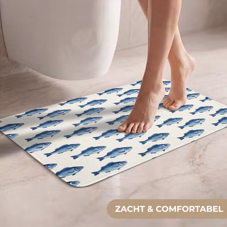 WC Mat - Vis - Patroon - Blauw — 7