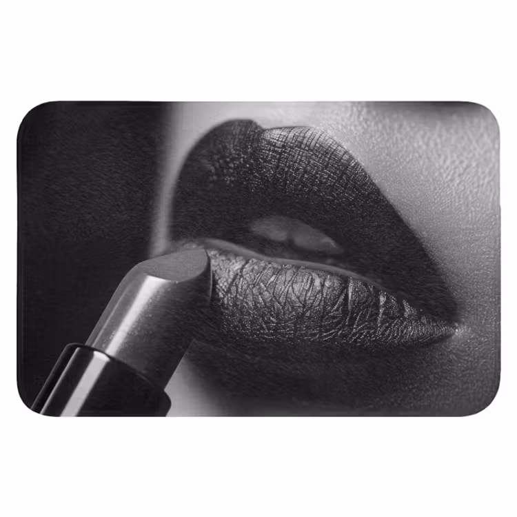 WC Mat - Vrouw - Lippenstift - Zwart wit - Make up — 1