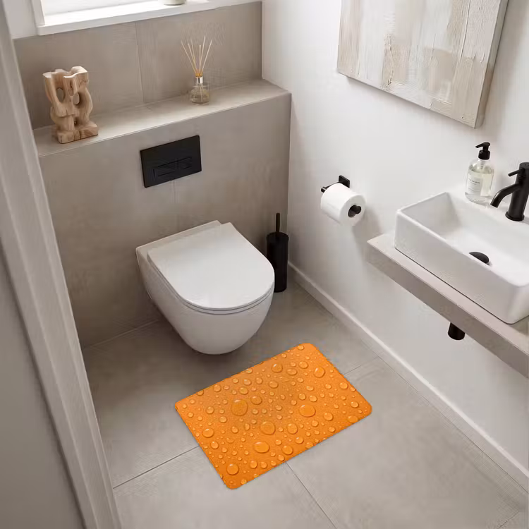 WC Mat - Water - Druppels - Oranje — 6