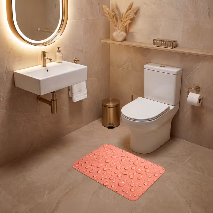 WC Mat - Water - Druppels - Roze — 4