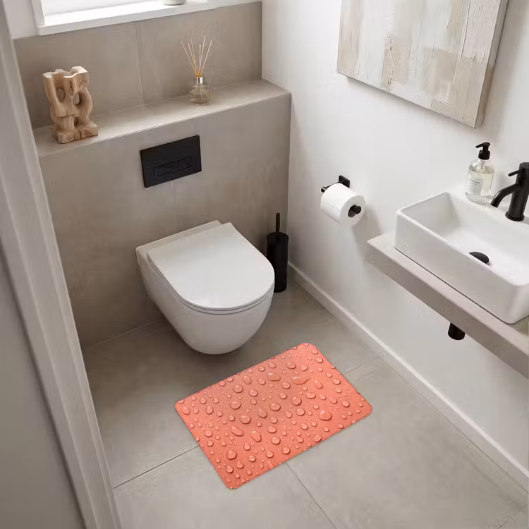 WC Mat - Water - Druppels - Roze — 6