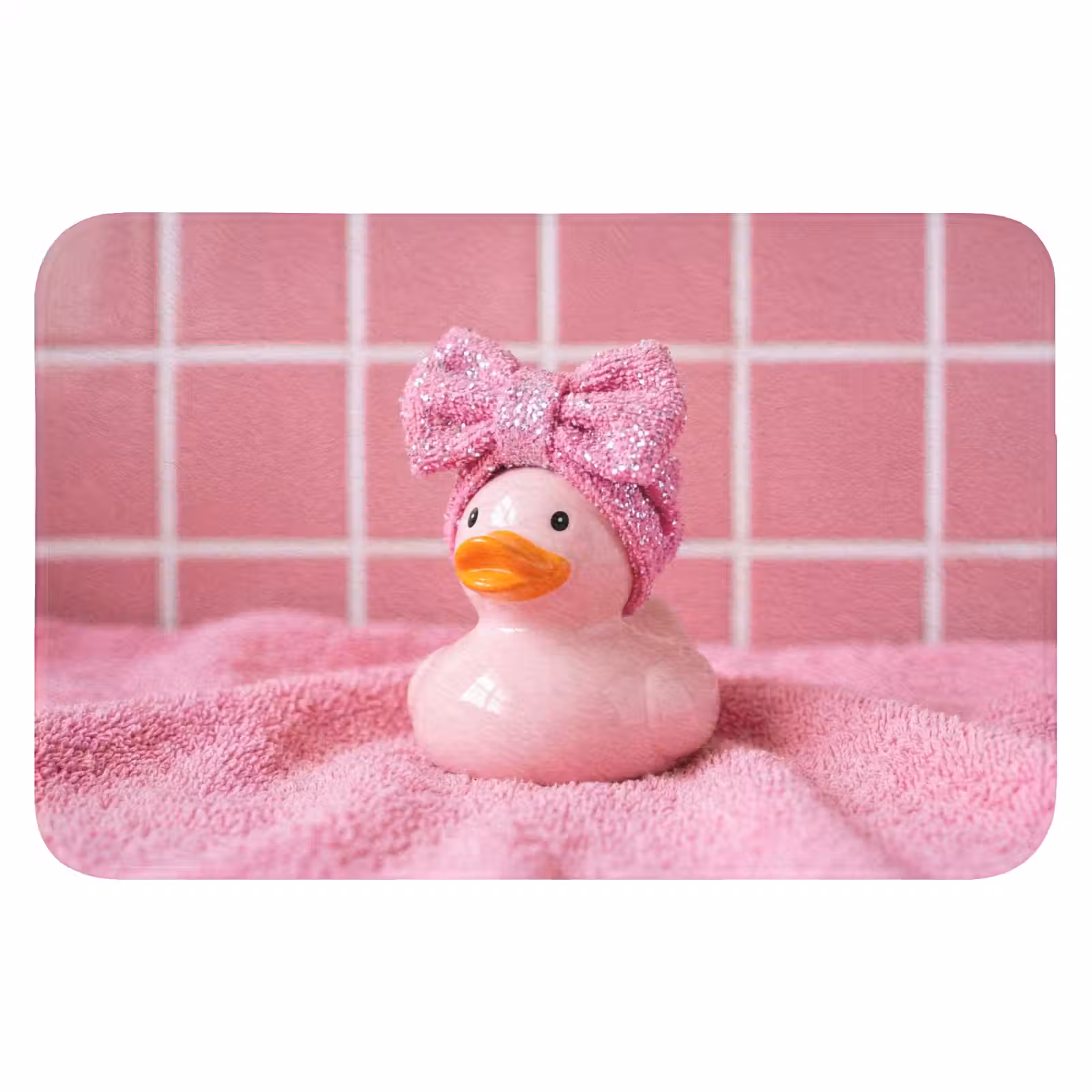 WC Mat - Badeend -Strik - Roze — 1