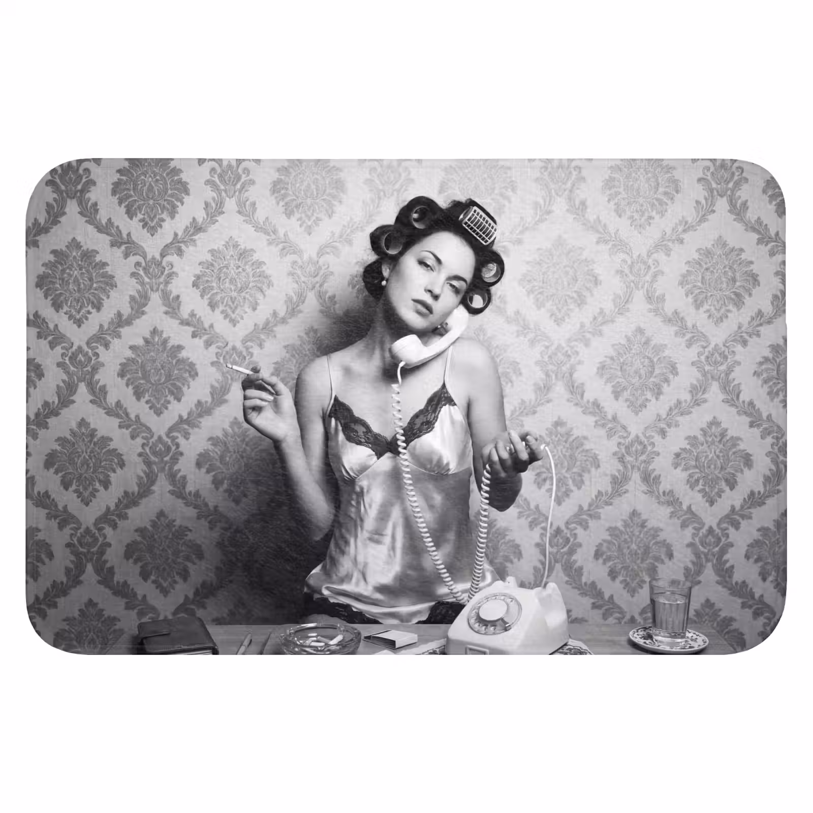 WC Mat - Chic - Vrouw - Zwart - Wit — 1
