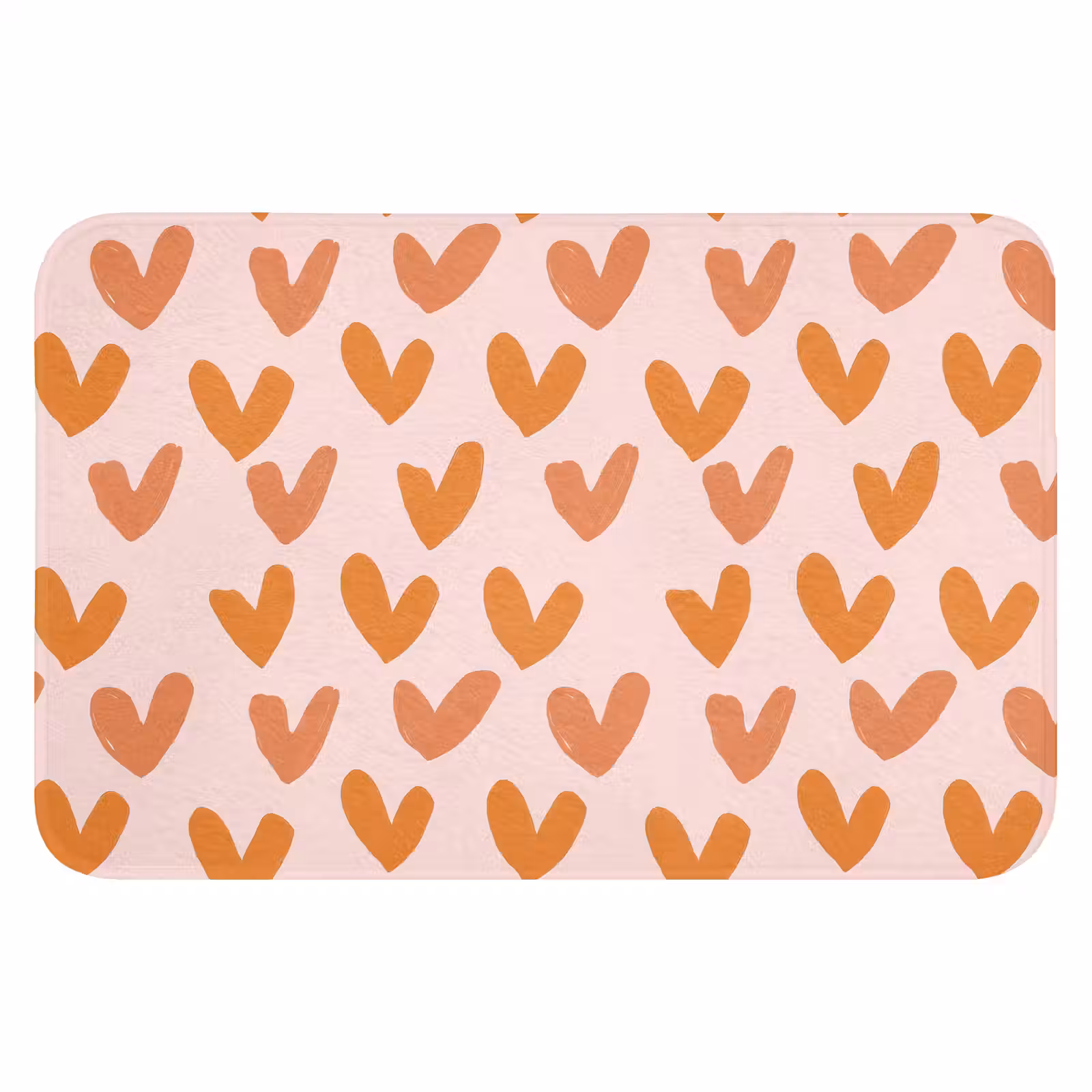 WC Mat - Hartjes - Getekend - Oranje — 1