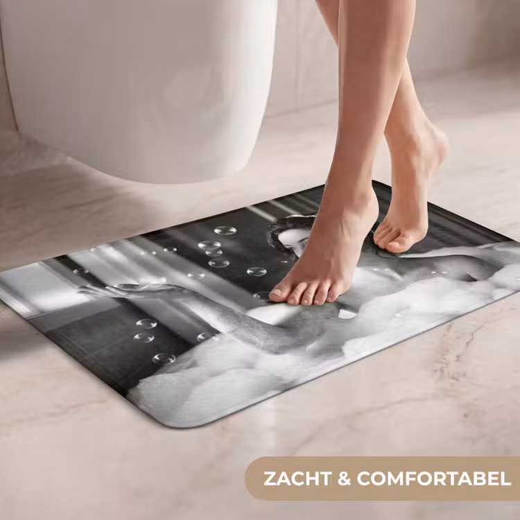 WC Mat - Bad - Bubbels - Zwart - Wit — 7
