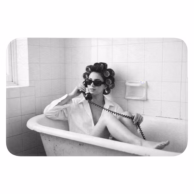 WC Mat - Bad - Vrouw - Zwart - Wit — 1